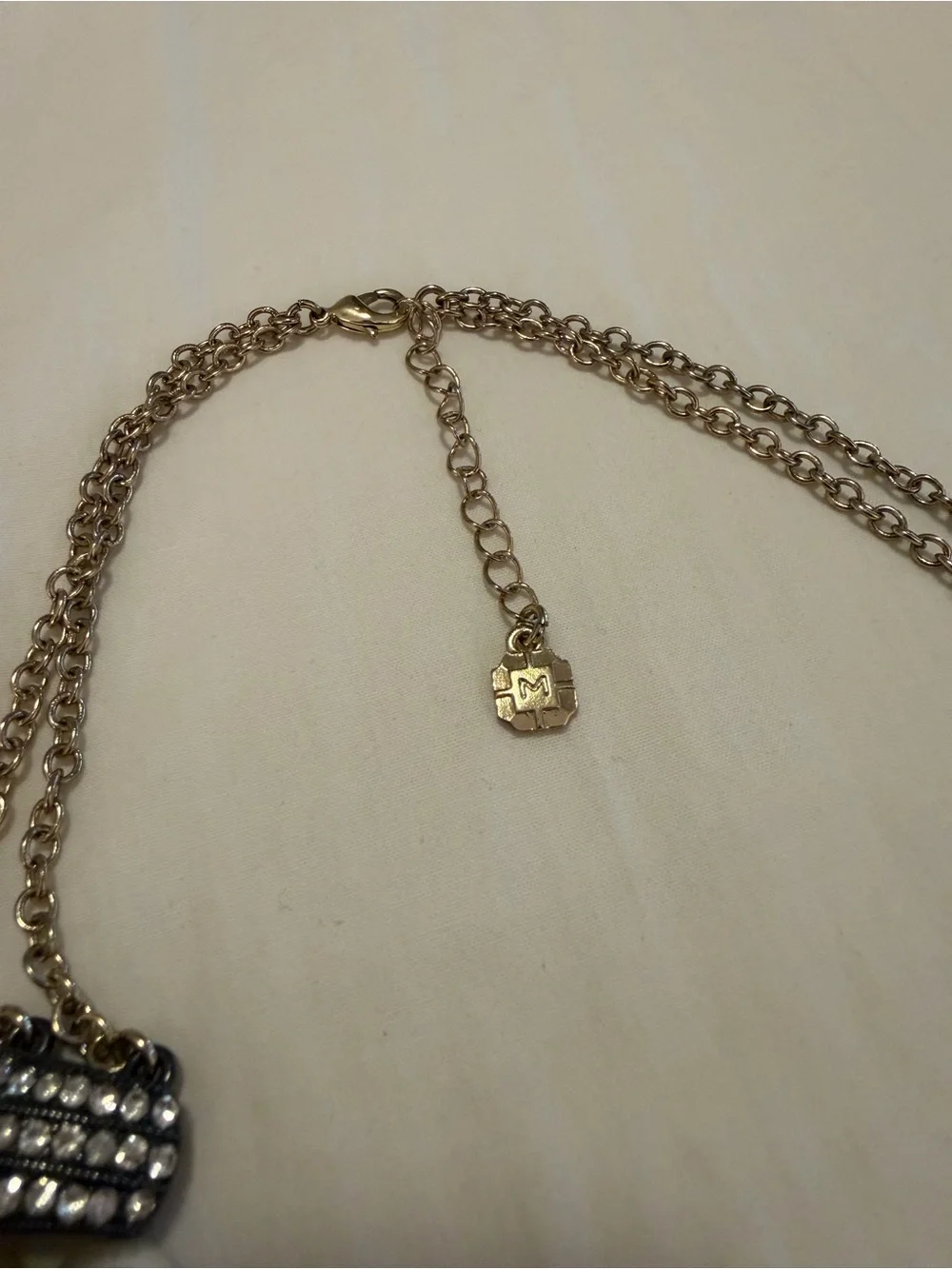 Monet Gold-Tone Pearl and Crystal Statement Necklace